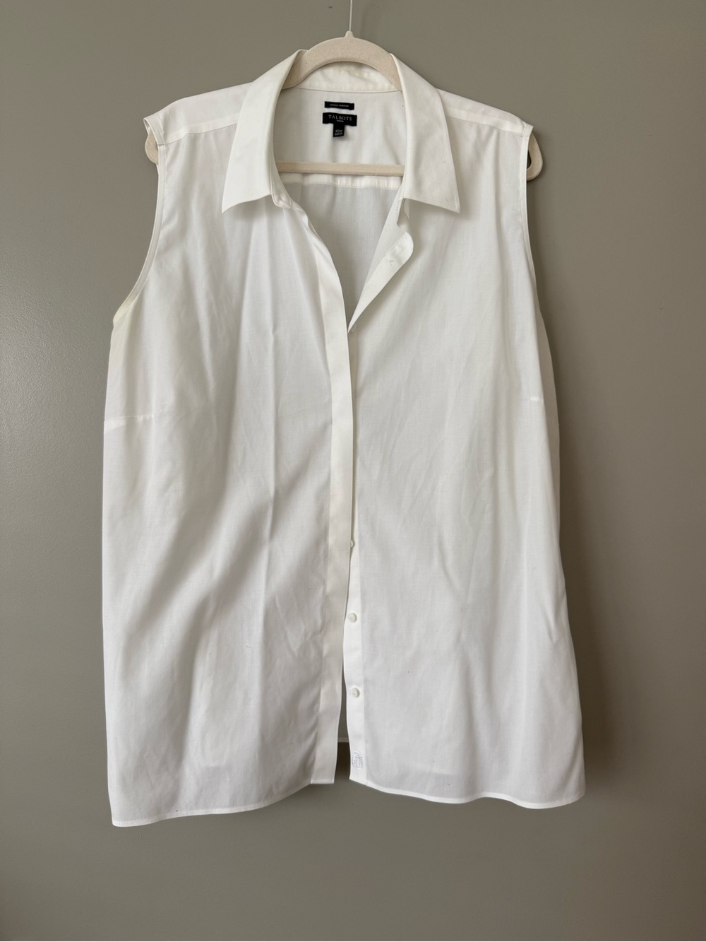 Talbots White Button-Down Collared Blouse